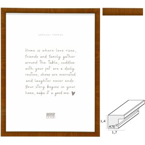 Deknudt S47EG3 Rahmen Wurzelholzfarbe Schwarze Kante...