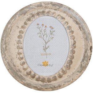 Clayre & Eef Bilderrahmen 18x24 cm Beige Eisen Glas Oval Vintage