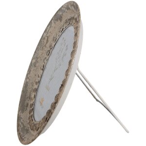 Clayre & Eef Bilderrahmen 18x24 cm Beige Eisen Glas Oval Vintage