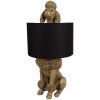 Clayre & Eef 5LMC0036 Lampă de masă Poodle Gold Black 30x28x57 cm E27/max 1x60W