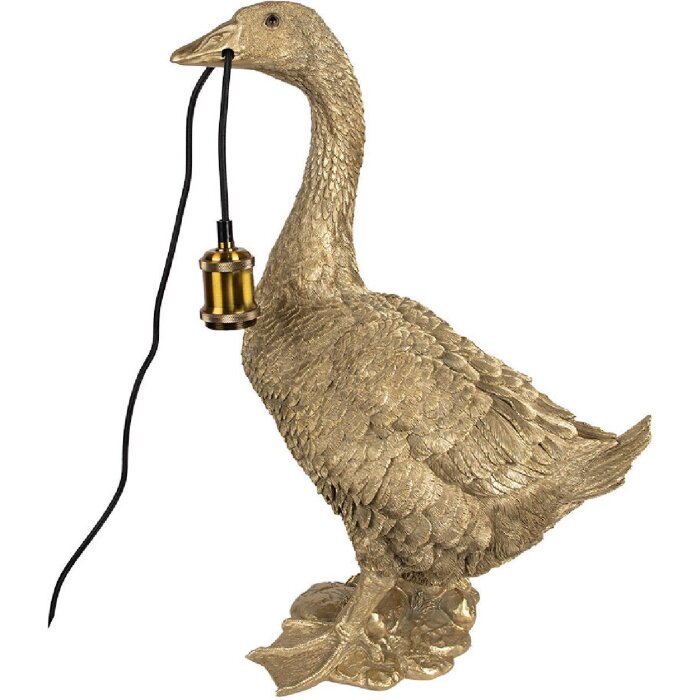 Clayre & Eef 5LMP671 Lampă de masă Goose de culoare aurie 42x23x60 cm E27/max 60W