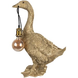 Clayre & Eef 5LMP671 Lampă de masă Goose de culoare aurie 42x23x60 cm E27/max 60W