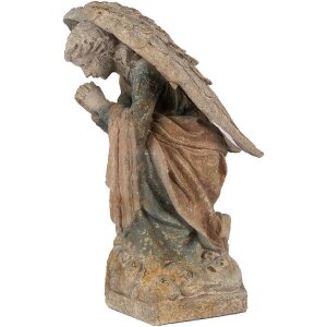 Clayre & Eef 5MG0043 Deko Engel Gebetspose Antik-Look 41x45x65 cm