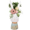 Clayre & Eef 5Y1213 Deko-Hase mit Blumen Weiß Bunt 29x19x62 cm