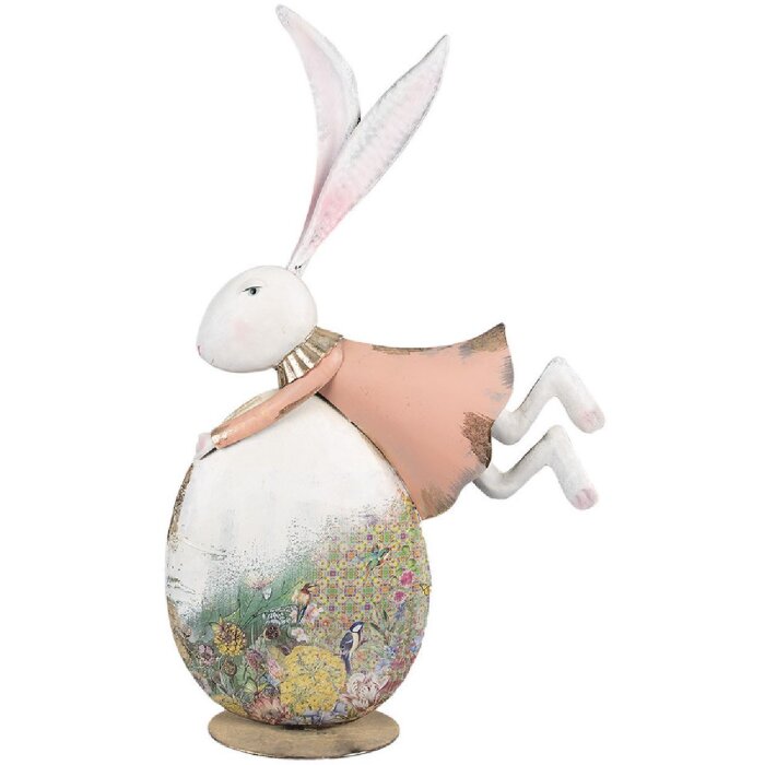 Clayre & Eef 5Y1215 Osterhase Dekofigur Pastellrosa 35x11x56 cm