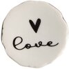 Clayre & Eef 65289 Buton de ușă Love White Black Ø 4x3/6 cm