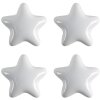 Clayre & Eef 65296 Buton de ușă în formă de stea alb Ø 4x3/6 cm