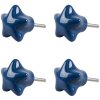 Clayre & Eef 65297 Buton de ușă în formă de stea albastru închis 4x3/6 cm