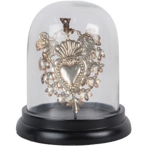 Clayre & Eef 65464 Glasglocke mit Dekoration 13x17 cm