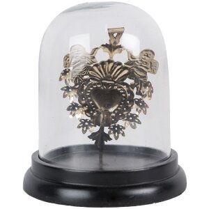 Clayre & Eef 65464 Glasglocke mit Dekoration 13x17 cm