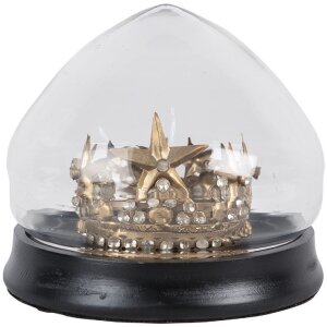 Clayre & Eef 65467 Glasglocke mit Krone Deko Ø...