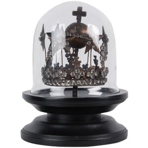 Clayre & Eef 65468 Glasglocke mit Krone Dekoration...