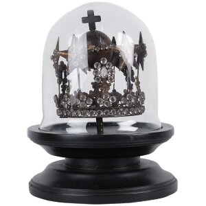 Clayre & Eef 65468 Glasglocke mit Krone Dekoration Ø 20x26 cm