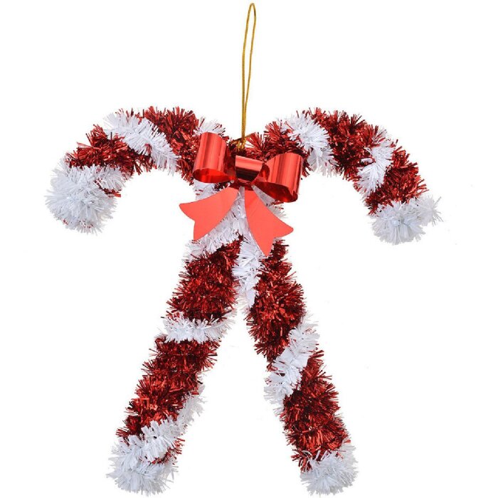 Clayre & Eef 65482 Dekoration Anhänger Zuckerstangen Rot Weiß 16x2x17 cm