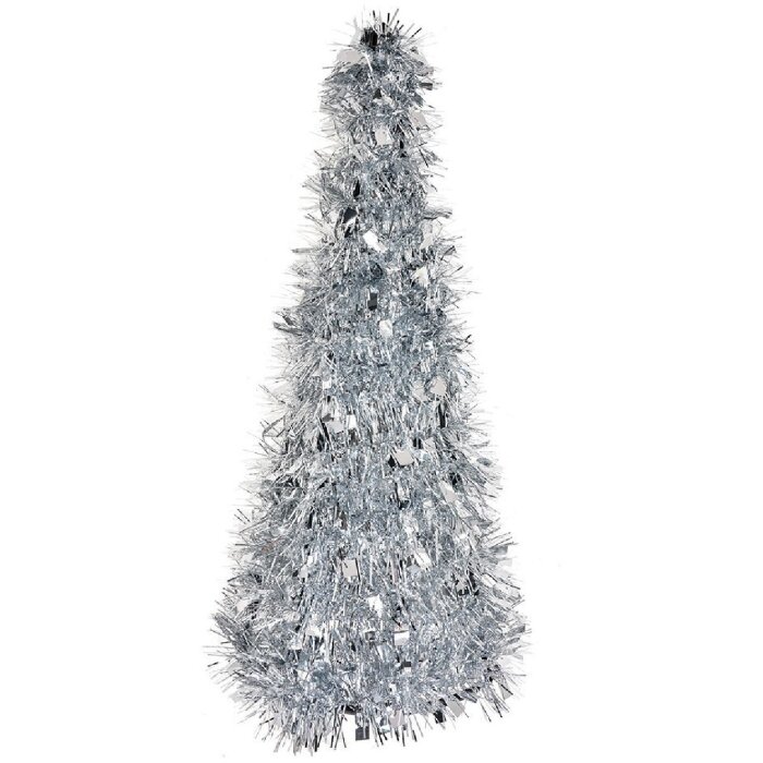 Clayre & Eef 65541M Dekoration Weihnachtsbaum Silber Ø 16x38 cm