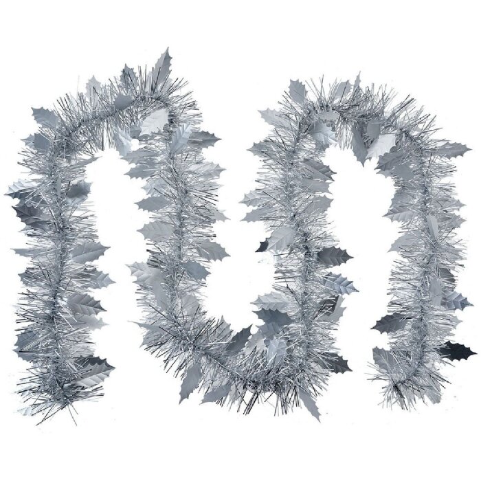 Clayre & Eef 65545ZI Ghirlandă de Crăciun argintie 200 cm