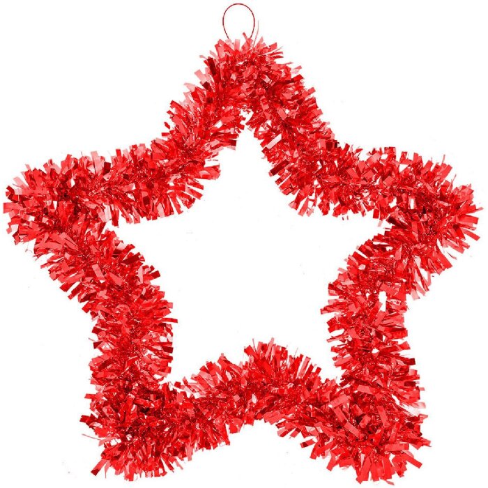 Clayre & Eef 65564 Decorațiune stea roșie 45x2x45 cm