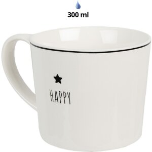 Clayre & Eef 6CEMU0145 Becher Happy 12x8x7 cm 275 ml...