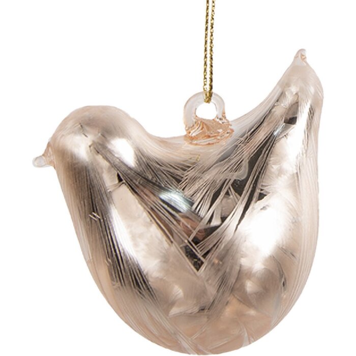 Clayre & Eef 6GL4454 Hängedekoration Vogel Gold 7x4x6 cm