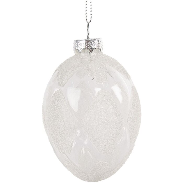 Clayre & Eef 6GL4470 Hänge-Ei Dekoration Transparent Ø 6x9 cm