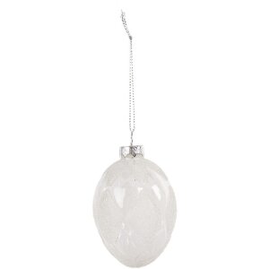 Clayre & Eef 6GL4470 Hänge-Ei Dekoration Transparent Ø 6x9 cm