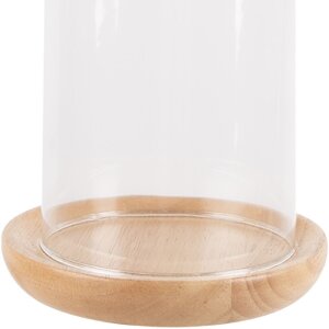 Clayre & Eef 6GL4481 Glasglocke Holzuntersetzer...