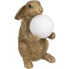 Clayre & Eef 6LMP790 Tischlampe Hase Gold G9 max 60W 27x19x35 cm