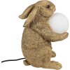 Clayre & Eef 6LMP790 Tischlampe Hase Gold G9 max 60W 27x19x35 cm