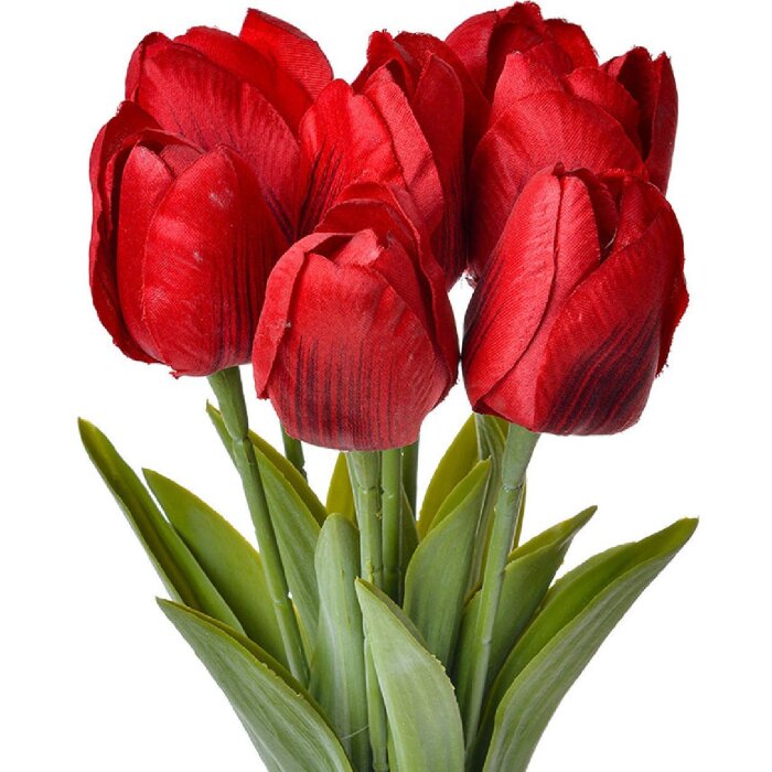 Clayre & Eef 6PL0276 Künstliche Blume Tulpen 10x10x32 cm Rot