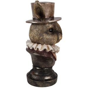 Clayre & Eef 6PR4140 Decorațiune iepure 19x16x35 cm bronz antic