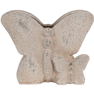 Clayre & Eef 6TE0514 Blumentopf Schmetterling Beige...
