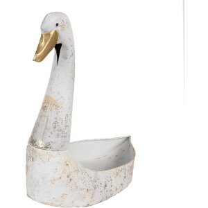 Clayre & Eef 6Y5514 Pflanzenhalter Weiß Gold 40x21x40 cm