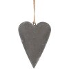 Clayre & Eef 6Y5569S Dekoration hängendes Herz Grau 11x2x8 cm