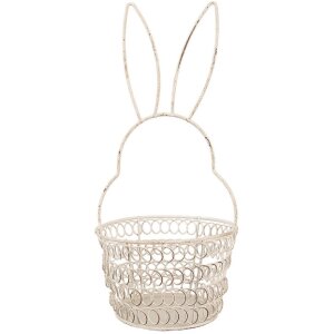 Clayre & Eef 6Y5581S Korb Kaninchen Metall Weiß...