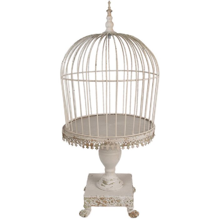 Clayre & Eef 6Y5591 Decorațiune Birdcage Fier Antique Beige Ø 33x69 cm