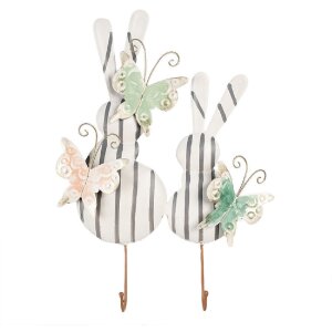 Clayre & Eef 6Y5600 Wandhaken Kaninchen Weiß...