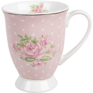 Clayre & Eef SWRMU-2 Becher Porzellan Rosa Violett 12x8x10cm 300ml