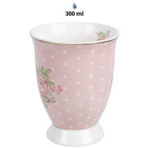 Clayre & Eef SWRMU-2 Becher Porzellan Rosa Violett 12x8x10cm 300ml