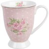 Clayre & Eef SWRMU-2 Becher Porzellan Rosa Violett 12x8x10cm 300ml
