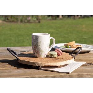 Clayre & Eef Becher WFFMU Weiss Porzellan Botanisch 12x8x10 cm 350 ml