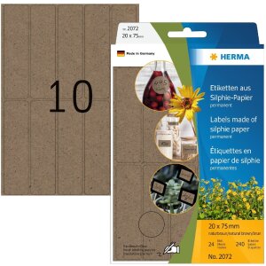 HERMA 2072 Vielzwecketiketten 20 x 75 mm Silphie-Papier...