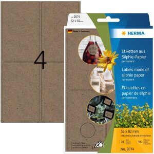HERMA 2074 Vielzwecketiketten 52 x 82 mm Silphie-Papier...