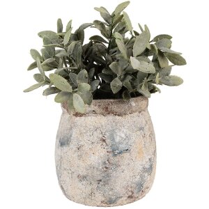 Clayre & Eef 6TE0535 Blumentopf Terrakotta Beige Blau Ø 14x14 cm Landhausstil