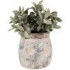 Clayre & Eef 6TE0535 Blumentopf Terrakotta Beige Blau Ø 14x14 cm Landhausstil