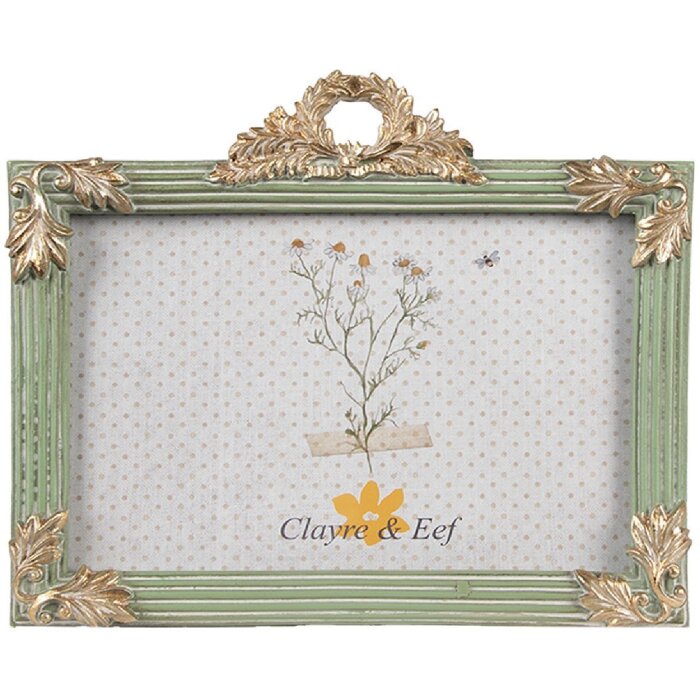 Clayre & Eef 2F1140 Cadru foto aur verde 17x2x14 cm 10x15 cm