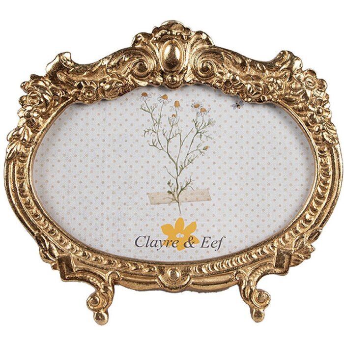 Clayre & Eef 2F1144 Rama foto aurie 17x2x15 cm / 10x15 cm Oval Baroque