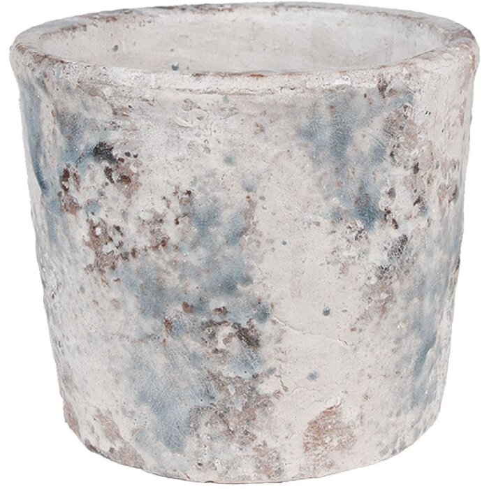 Clayre & Eef 6TE0520L Ghiveci de flori Teracotă Albastru Ø 18x15 cm Stil rustic