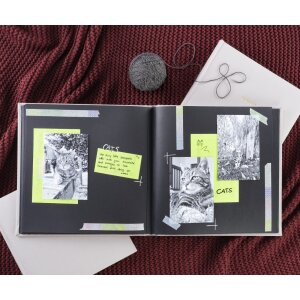 Hama Buch-Album Memories 25x25cm 50 schwarze Seiten Grau
