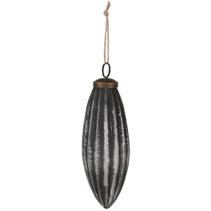 Clayre & Eef 6GL4510 Christbaumkugeln Set 4 Grau Ø 8x15 cm