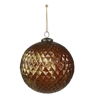 Clayre & Eef 6GL4511 Pom de Crăciun Bauble Brown Gold Ø15cm Set de 4